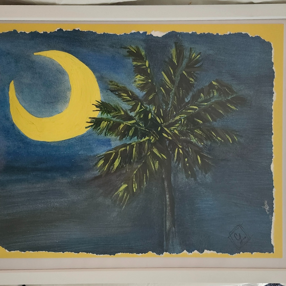 Framed Palmetto Moon artwork