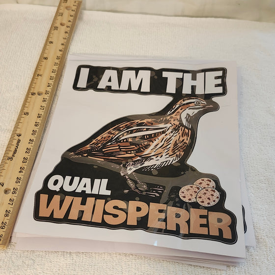 Quail whisperer large vinyl decal