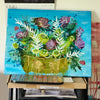 Underwater bouquet mixed media painting