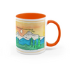 11 oz ceramic mug
Microwave and dishwasher safe
Hand washing recommended to preserve design
Original, exclusive artwork by Christine C
Colorful design with orange interior and handle