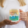 11 oz ceramic mug
Microwave and dishwasher safe
Hand washing recommended to preserve design
Original, exclusive artwork by Christine C
Colorful design with orange interior and handle