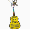 5 Inch Guitar Shaped Ornament: A charming and unique home decor item.
"Friend" Themed Artwork: Features beautiful and inspiring artwork related to friendship.
Versatile Hanging Options: Includes small clips for easy attachment to curtains, lamps, and more.
Perfect Gift Size: Makes a thoughtful and memorable gift for friends, music lovers, or anyone who appreciates unique decorations.