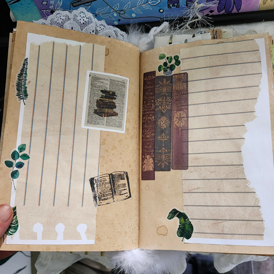 Vintage lace embellished journal book