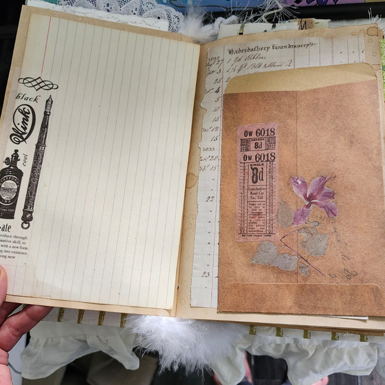 Vintage lace embellished journal book