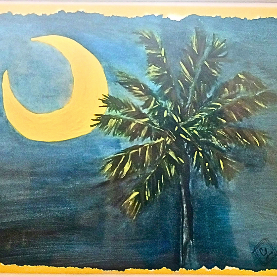 Framed Palmetto Moon artwork