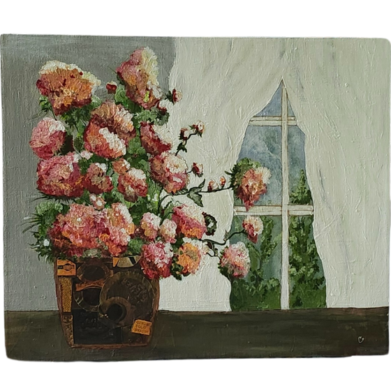 Begonias 20 x 24 inches stretched canvas painting