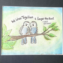  Walt Whitman we were together quote, watercolor & ink painting on handmade paper with black mat, original design, ooak gift christmas