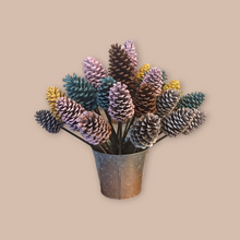  these handmade Painted Pinecone bouquets are made from pinecones that we collect, sanitize, and paint with acrylic paint.  they are crafted to be sturdy and durable and ship with the utmost of care.  