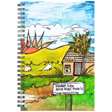  Home is the nicest word there is quote by lauraingallswilder  on a spiral notebook watercolor and pen design.