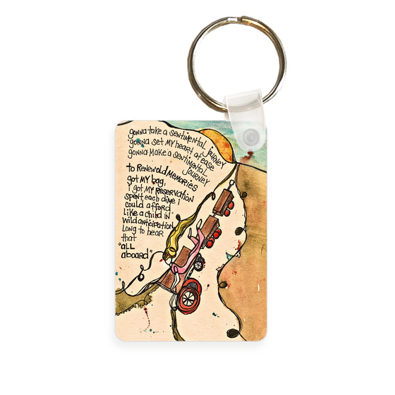 stylish metal keychain with original artwork by Christine c 