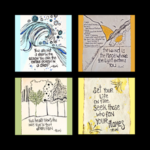  Made of tin-plated steel with a strong magnetic backing
2x2 inch size
Affixes to any magnetic surface
Water-resistant
Wipe clean with a damp cloth
Based on original artwork by Christine C
Contains a Rumi quote

