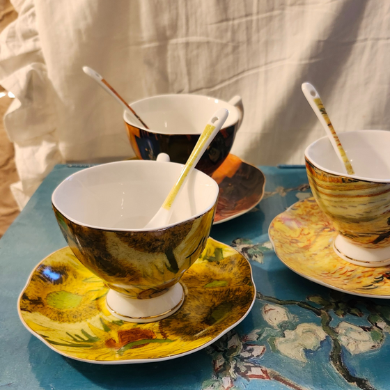 Elevate Your Tea Time

Exquisite Design: Inspired by the timeless art of Vincent Van Gogh.
Complete Set: Includes a teacup, saucer, and spoon.
Perfect Gift: Thoughtfully priced for any occasion.
Easy Care: Dishwasher safe (hand washing recommended).
Indulge in the beauty of art and the warmth of tea.